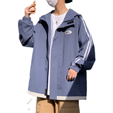 JK6001/P60春装新款男生撞色连帽夹克男潮大码宽松外套上衣控78，男装夹克，电商A141