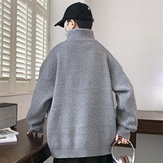 开衫双拉链毛衣男秋冬季潮牌设计感针织外套立领休闲情侣上衣，男装针织衫/毛衣，星座1107-1