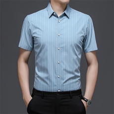 AD22108钱塘2020-3夏季男士商务休闲精品短袖条纹衬衣P60，男装衬衫，钱塘207-3
