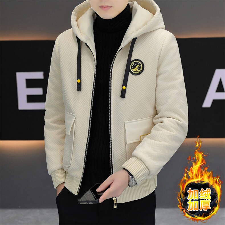 加绒加厚青年男休闲时尚连帽百搭刺绣加绒夹克外套M1813-P98,男装夹克,星座310B-3