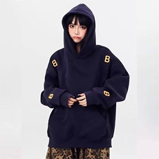 现货美式复古字母贴布卫衣男女新款重磅慵懒情侣上衣WLY399-p52，男装卫衣，星座1008