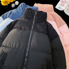 特批毛毯拼色时尚保暖面包服宽松情侣棉衣A247-MY2279特批60控98，男装棉衣，电商A247