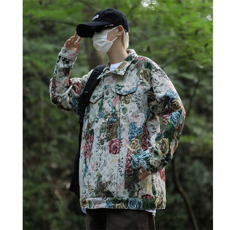 2024新款男士夹克冬季潮流提花设计感上衣美式工装外套W5403-P70,男装夹克,星座412-2