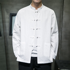 2025夏季风大码盘扣衬衫男棉麻长袖上衣A008/CS0661/P65，男装衬衫，电商A008