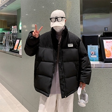 字母贴标棉衣男冬季加厚男士棉服潮流棉袄灯芯绒A266-WMY8623-P75，男装棉衣，电商A266