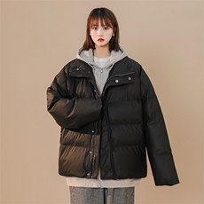 冬季保暖PU皮棉服男女宽松连帽棉衣棉袄外套225-2-20503-P110，男装棉衣，星座225-2