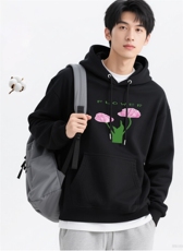 2025年秋季套头长袖时尚百搭通勤简约休闲花，女装卫衣/绒衫，花可