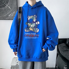 ！2023春季新款小熊印花男士连帽卫衣百搭上衣外套WY273P38，男装卫衣，电商B220