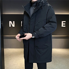 标50绒中长款男士羽绒服冬季2025新款连帽外套A313-9999-P275，男装羽绒服，电商A313