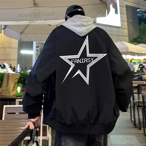 港风23新款秋季宽松字母印花夹克外套特P F6360P65控88图片