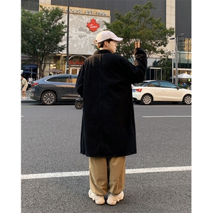 FY645-P78-控108 M-5XL现货风衣长款大码宽松过膝大衣图片