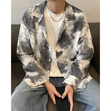 春夏港风帅气抽象涂鸦宽松男士衬衫A071-C58-P45，男装衬衫，电商A071