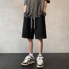 潮流港风休闲短裤夏季款飘带设计休闲五分裤XZ211-1-K2324-P45，男装牛仔裤，星座211-1