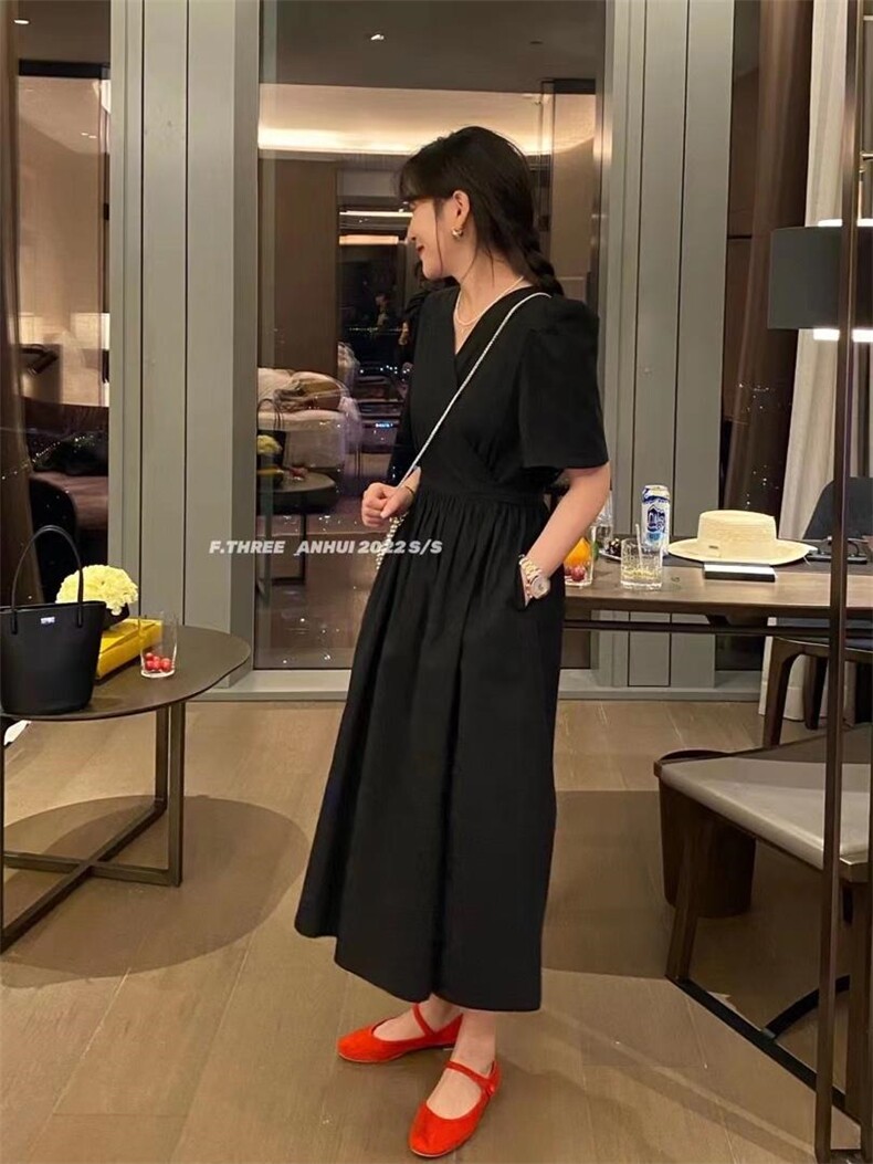 【夏季新款】韩版腰部绑带设计连衣裙，女装连衣裙，玩美