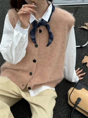 2025年秋季时尚百搭通勤简约休闲马甲，女装马甲，美轩羊绒