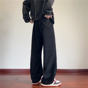 春装新鱼骨纹休闲裤男运动卫裤大码宽松舒适裤子 K2581*P30控68图片