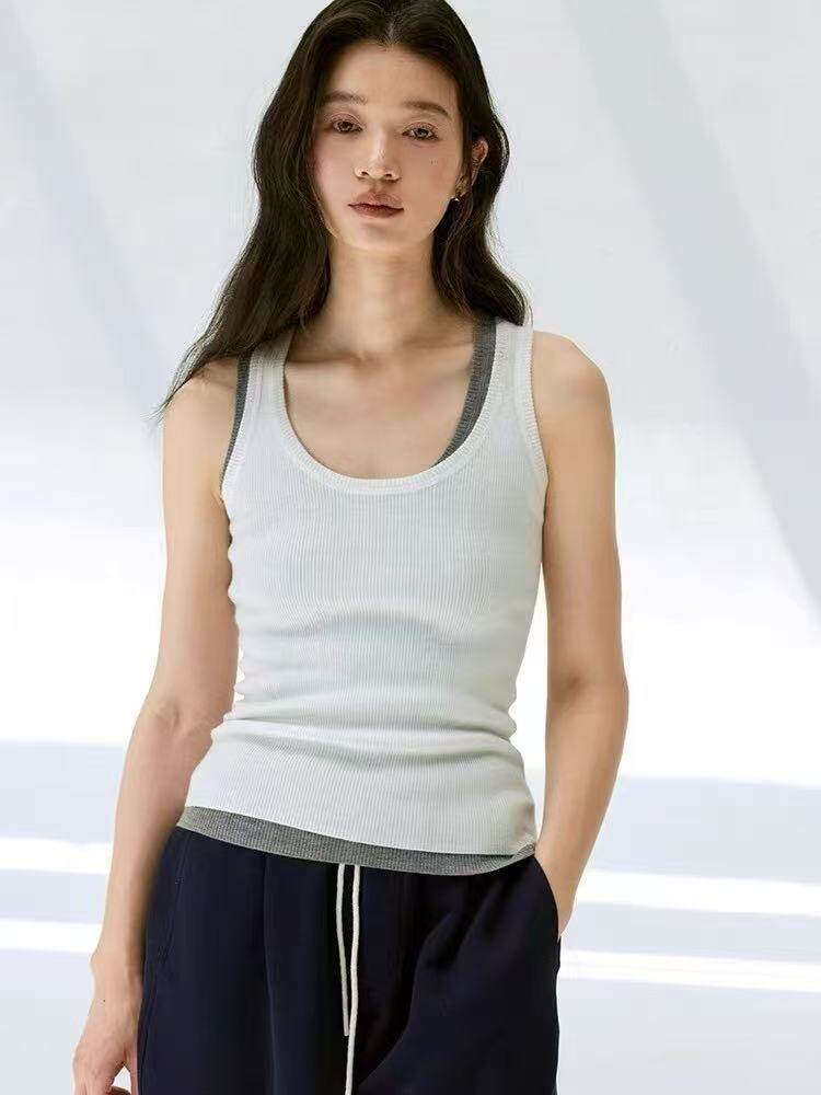 2025精仿羊毛吊带背心时尚简约，女装背心吊带，万禾羊绒