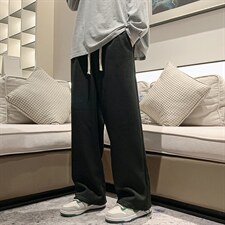 华夫格运动裤男大码抽绳休闲裤卫裤HK78099-P35加绒款P45，男装休闲裤，电商A040