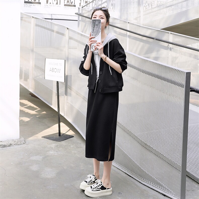 时尚春季新款女装休闲套裙显瘦百搭气质两件套,女装套装/套裙,靓星雨