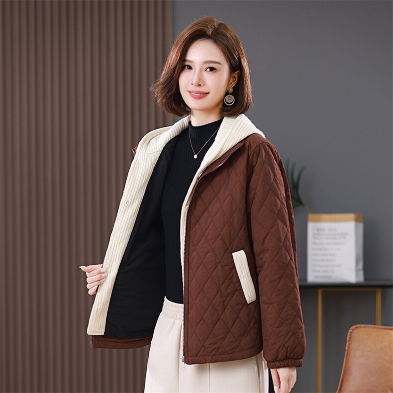 叶笙衣1180毛线连帽假俩件棉衣,女装棉衣/棉服,叶笙衣