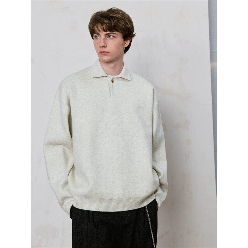 老钱风vintage套头毛衣男款秋冬松弛感慵懒风针织衫情侣叠穿外套，男装针织衫/毛衣，星座706