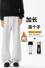 加绒加厚重磅卫裤男微喇美式高街190直筒弯刀裤休闲裤子KZ070P50，男装休闲裤，电商B312