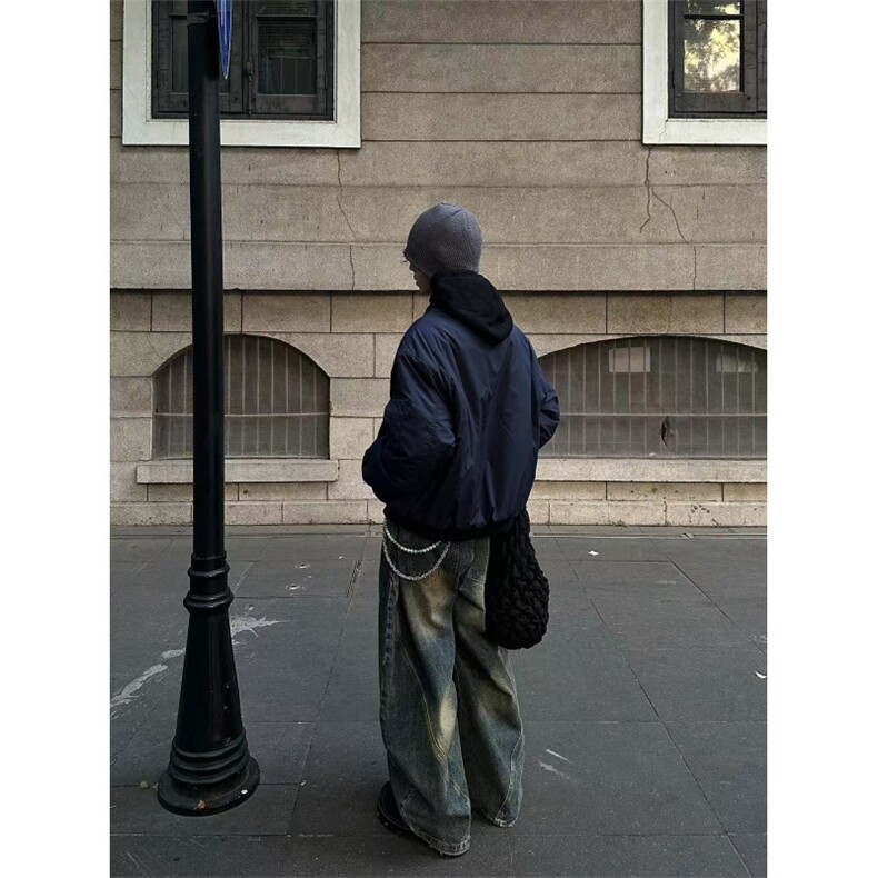 网图美式复古飞行员夹克外套男cleanfit廓形棒球服JKT120-特P53,男装夹克,星座1007（原301D）