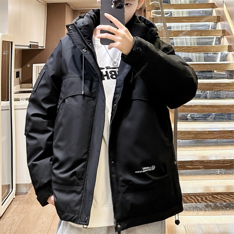 冬季连帽羽绒服男宽松男士工装羽绒衣外套潮流A266-88610-P215,男装羽绒服,电商A266