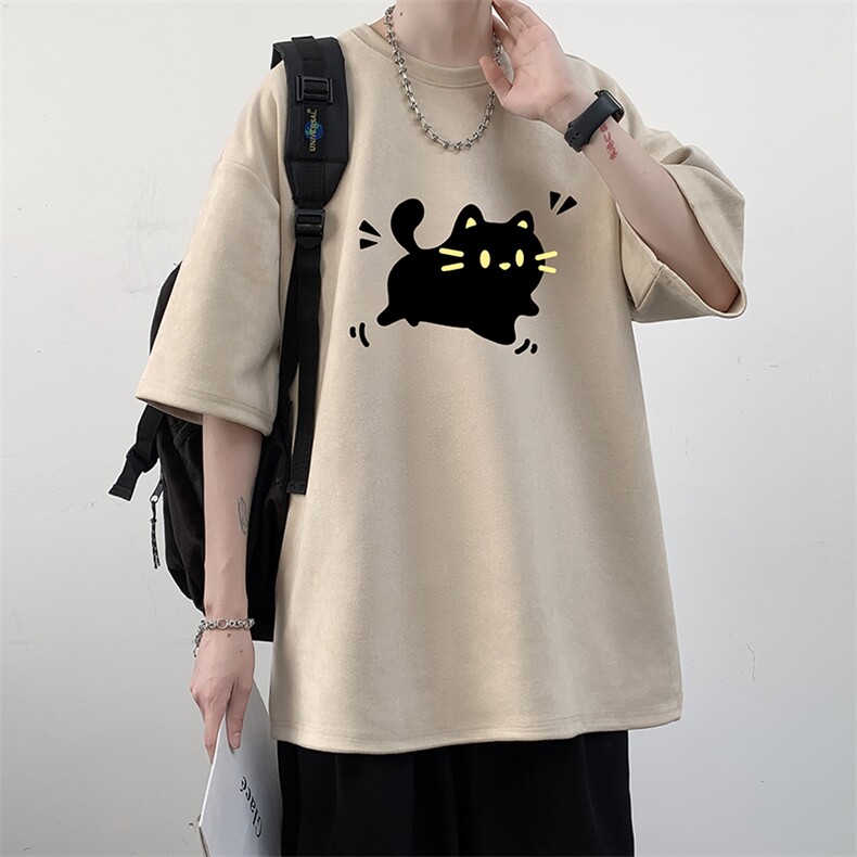 麂皮绒短袖t恤男大码半袖男 JD82440-P25图片