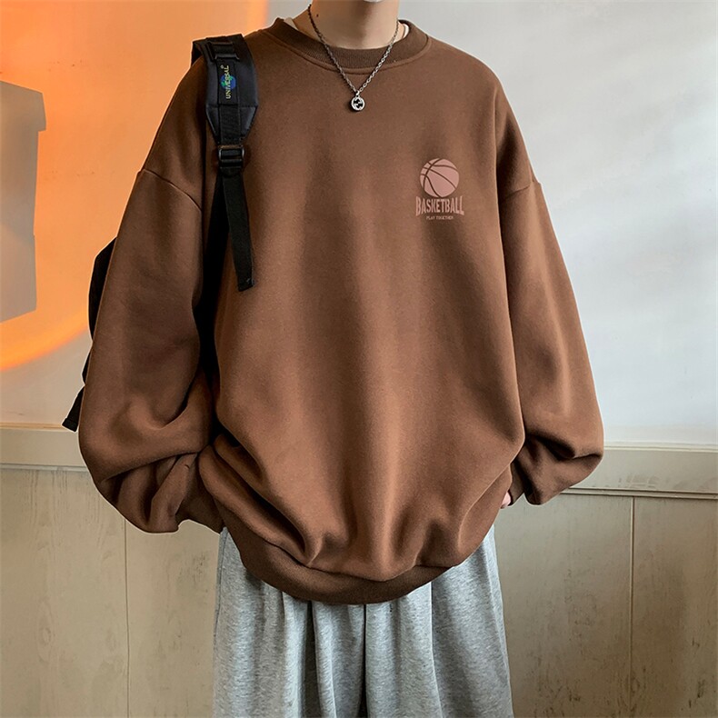 圆领卫衣男大码加厚加绒长袖t恤男S6237-P28加绒款-P33,男装卫衣,电商A040