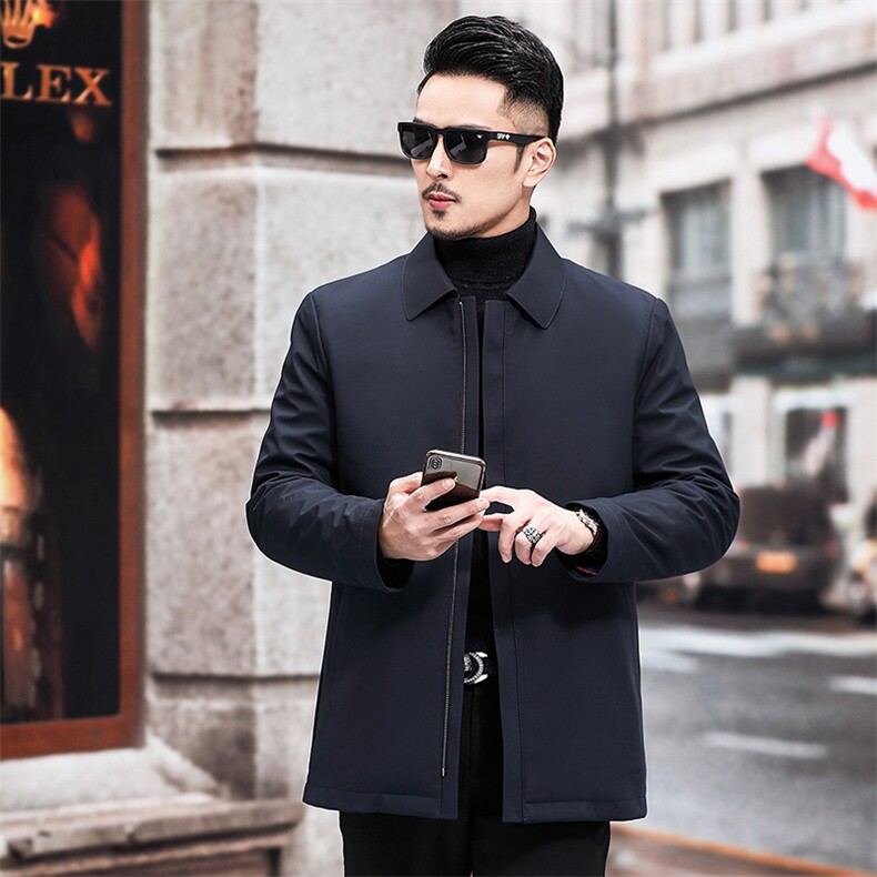 2023新款冬季羽绒服男白鸭绒外套中年男士爸爸冬装SFT81578-P260，男装羽绒服，电商B212（原钱塘6029）