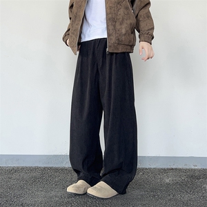 美式灯芯绒裤子男款春秋潮牌宽松男裤复古重磅休闲阔腿裤图片