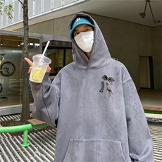 特P43控78秋季360G麂皮绒印花宽松休闲连帽卫衣JWY3267，男装卫衣，电商B370