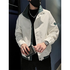 1506-1/JG501/P2025新款撞色韩版痞帅假两件工装春装上衣，男装工装外套，星座1506-1