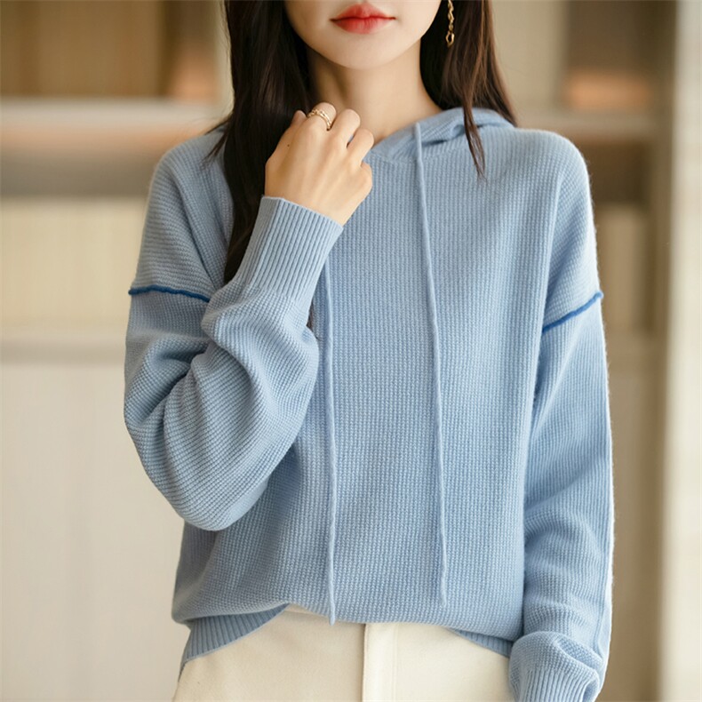2026年秋季时尚百搭通勤简约休闲蝴蝶结半高领，女装针织衫/毛衣，佳绒包芯纱店