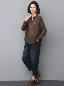 时尚套装女2023春夏新款小个子中年妈妈衬衫牛仔裤初夏休闲两件套图片