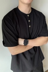 亨利领夏季纯棉美式潮牌潮流宽松百搭衣服慵懒风炸街帅气DT12P35，男装T恤，电商D256-2(原A064-2)