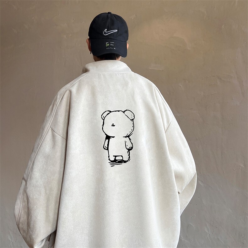 麂皮绒夹克男大码立领褂子外套JK85339-P68加绒款-P78,男装夹克,电商A040