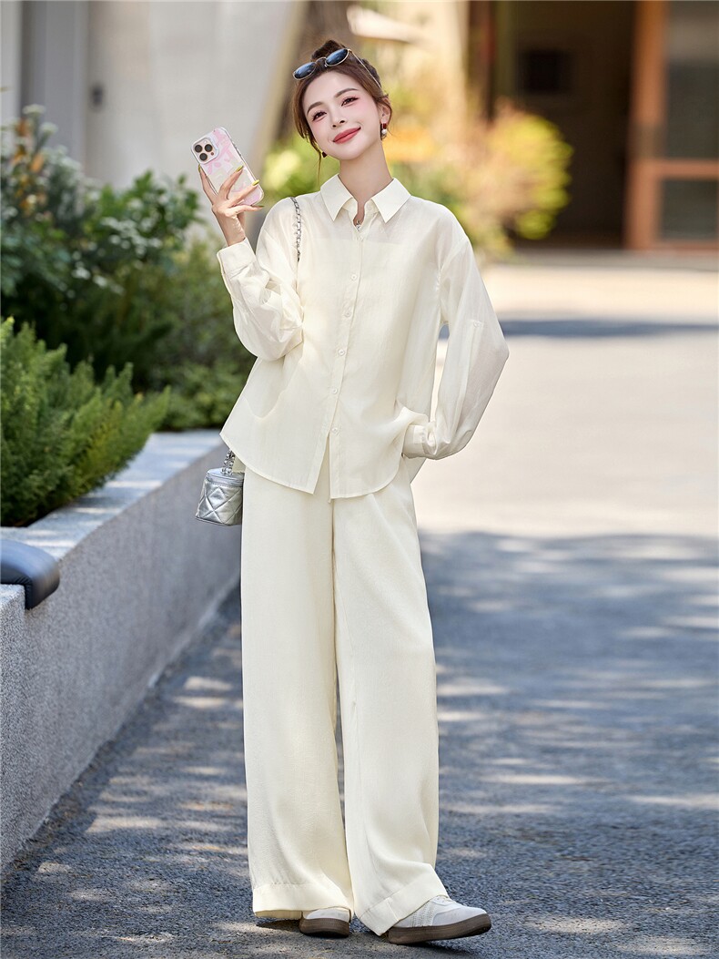 小香风时尚套装女2026新款洋气减龄夏季防晒衬衫吊带阔腿裤三件套,女装套装/套裙,衣之秀