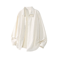 新中式国风长袖衬衫男春秋季国潮宽松潮流棉麻廓形高级感衬衣外套，男装衬衫，电商A022