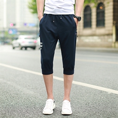 L-9XL七分裤男裤子夏季运动短裤男休闲裤中裤马裤875-2款，男装休闲裤，星座802