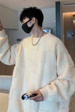 8XL-M特大码美式街头设计感毛巾绣格子毛衣男女情侣MY1204P50控68，男装针织衫/毛衣，电商D206-1