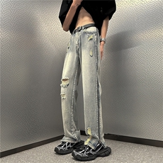 美式高街休闲牛仔裤个性小众休闲裤A061-JM1735-P65-控88，男装牛仔裤，电商A061-1