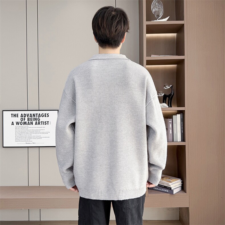 8759-P482025年秋冬新款翻领毛衣男时尚长袖针织衫,男装针织衫/毛衣,电商A113