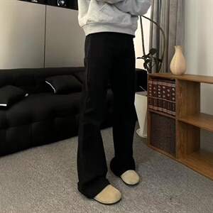 水洗弯刀直筒微喇牛仔裤美式休闲痞帅裤子阔腿裤K70556-2-P35网图，男装牛仔裤，电商B245