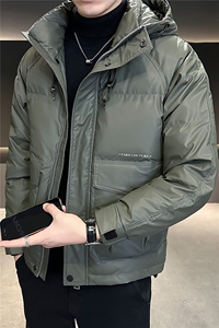 M-4XL B353 3436 P195 绿2025标年连帽冬季男士羽绒服加厚外套图片