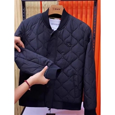 (网图)棒球领棉服菱形格薄棉百搭薄款棉衣棉外套313B-JK9858-P110，男装棉衣，星座313B