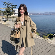 春装新款！大量现现！撞色拼接风衣外套2C133-6015-P185-K298，女装风衣，2C133
