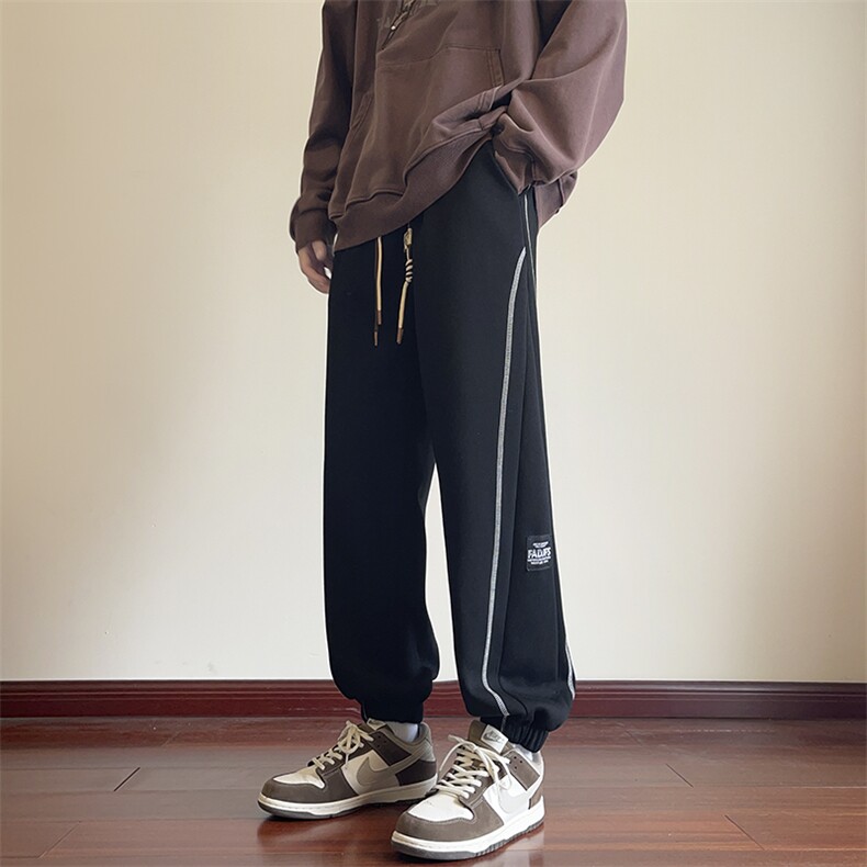 秋季 重磅华棉高品质明辑线束脚宽松阔腿休闲裤ZK37*P39图片