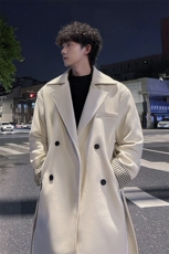 秋冬毛呢大衣男潮情侣百搭风衣宽松中长外套MN00731/P100加棉P110，男装风衣，电商B316